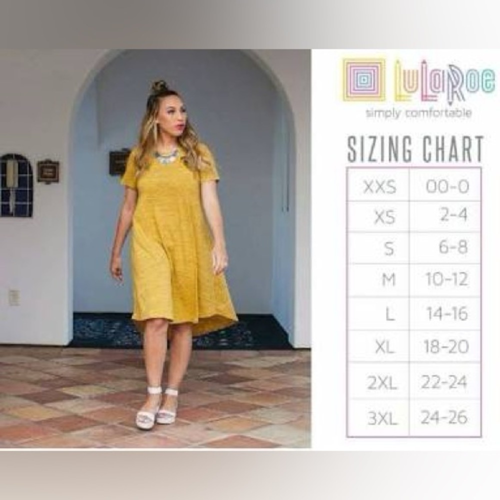 LulaRoe Carly Swing Dress with Front Pocket Loose & Relaxed Fit Stretchy XS 2-4 - Picture 2 of 13
